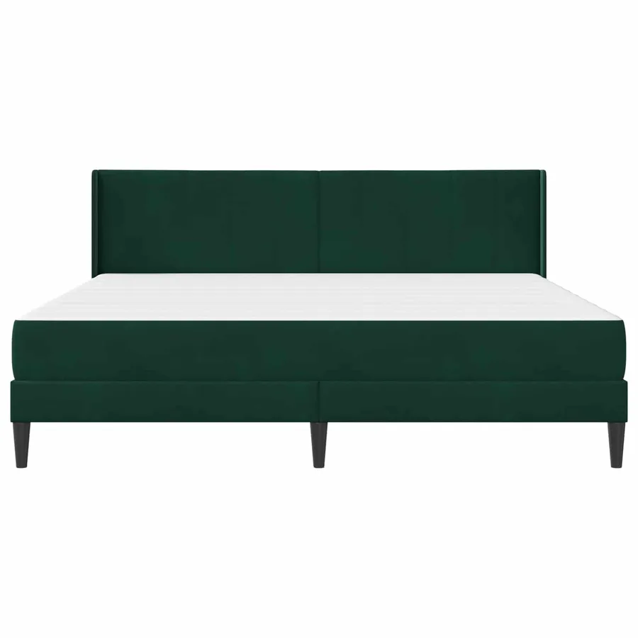 Cadre de lit avec matelas Vert foncé 180 x 200 cm Velours - 6