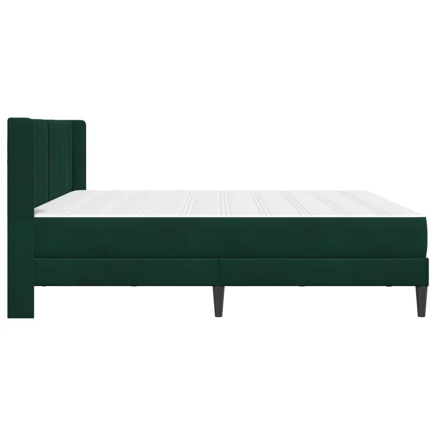 Cadre de lit avec matelas Vert foncé 180 x 200 cm Velours - 7