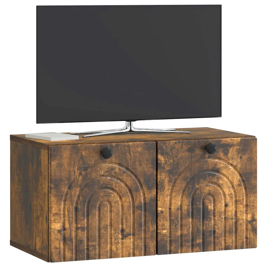 Meuble TV mural Chêne fumé 59,5 x 31 x 30 cm Bois d'ingénierie - 3