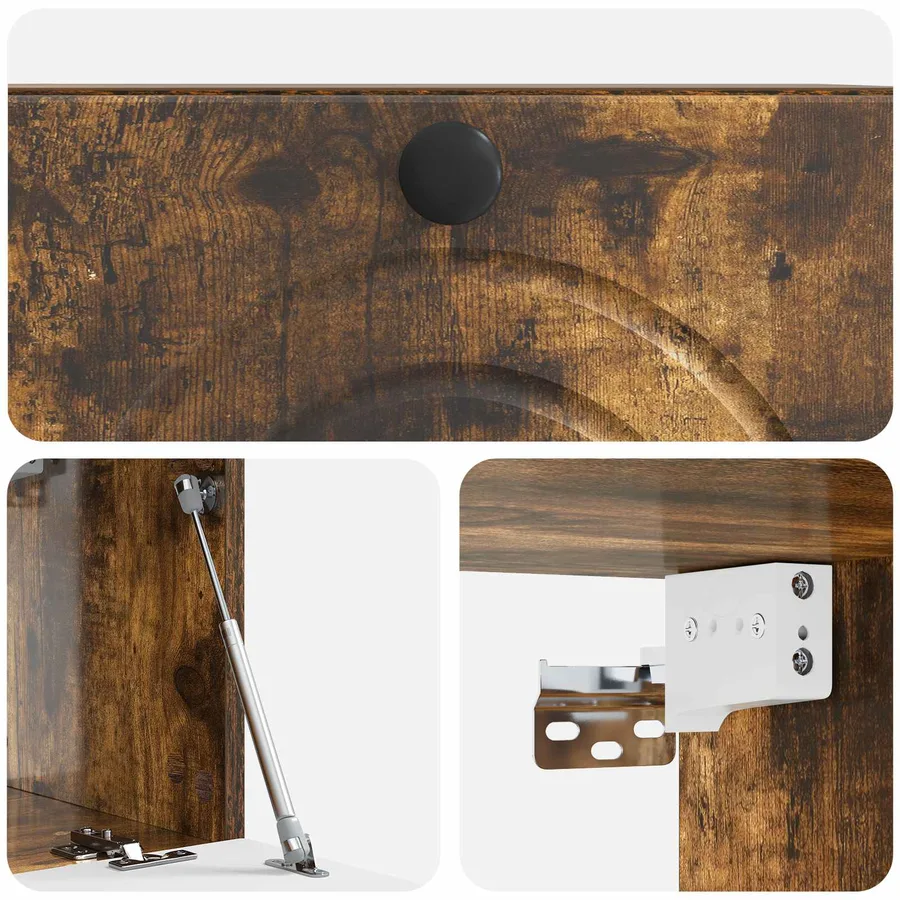 Meuble TV mural Chêne fumé 59,5 x 31 x 30 cm Bois d'ingénierie - 9