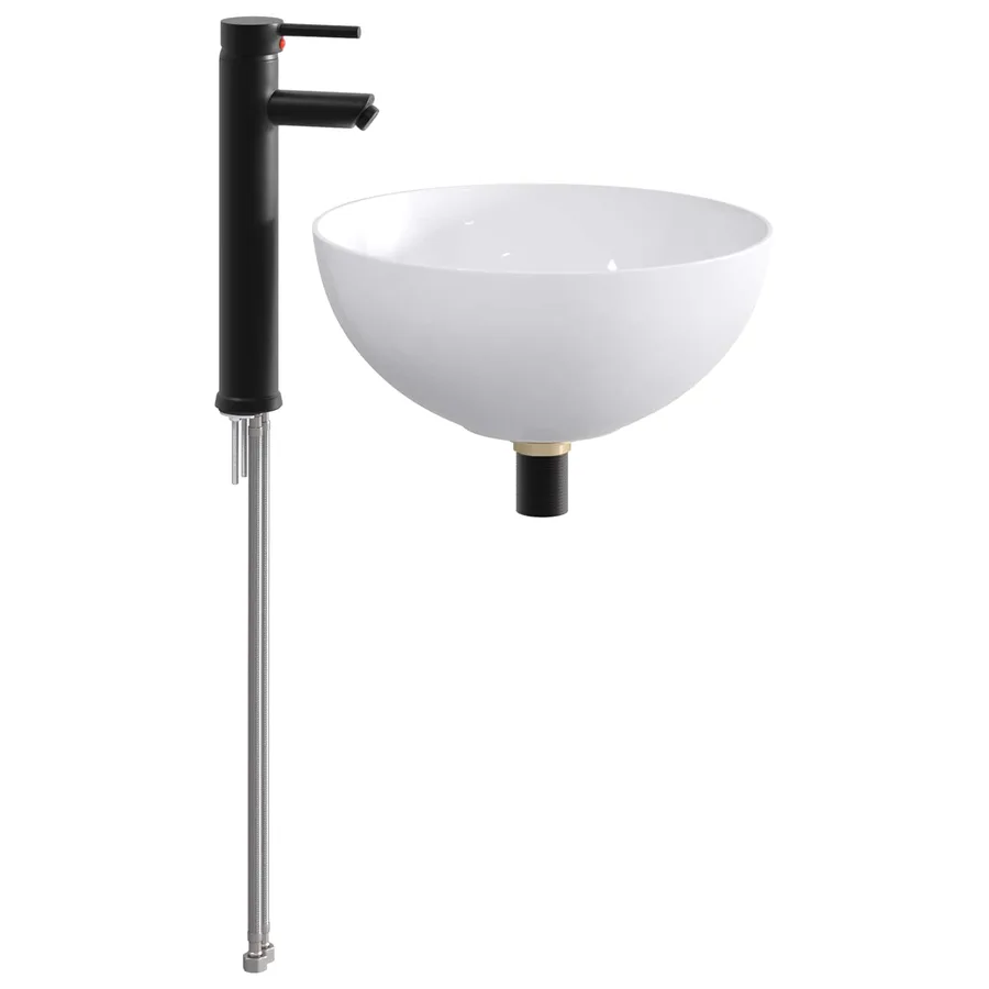 Lavabo de salle de bains Noir Mat 35,5 x 35,5 x 14,5 cm métal - 2