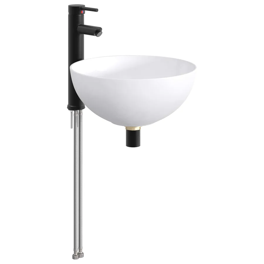 Lavabo de salle de bains Noir Mat 35,5 x 35,5 x 14,5 cm métal - 4