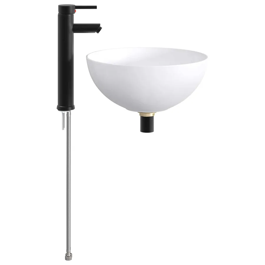 Lavabo de salle de bains Noir Mat 35,5 x 35,5 x 14,5 cm métal - 5