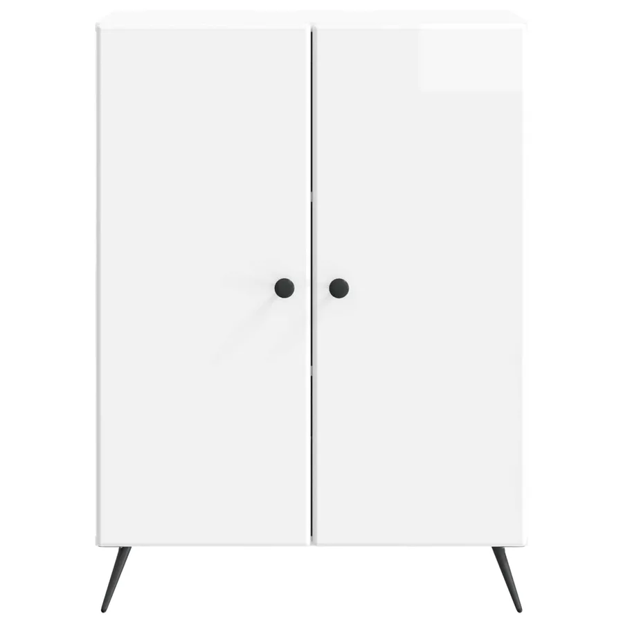 Buffet Blanc brillant 66 x 34,5 x 90 cm Bois d'ingénierie - 6