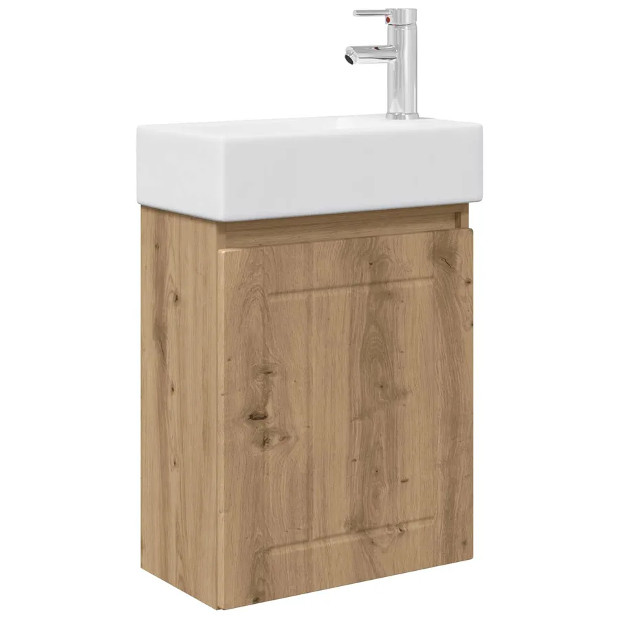Meuble de salle de bain avec robinet Chêne artisanal - 2