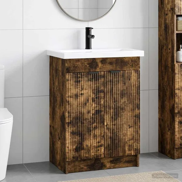 Ensemble de mobilier de salle de bain Chêne fumé