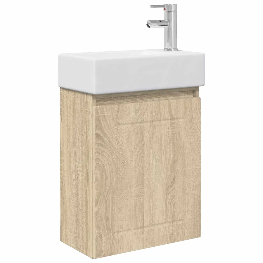 Meuble de salle de bain avec robinet Chêne Sonoma - 2
