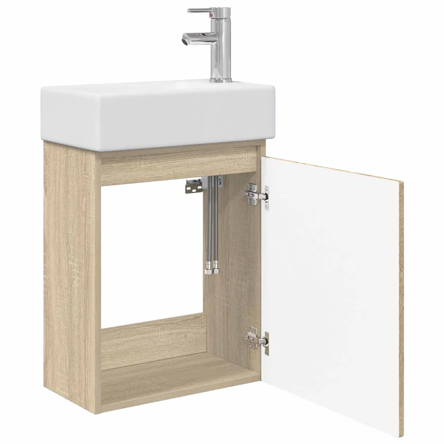 Meuble de salle de bain avec robinet Chêne Sonoma - 4