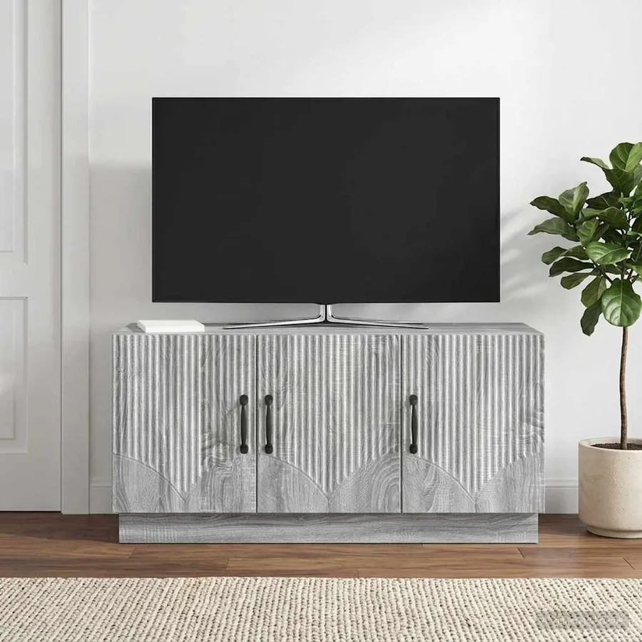 Meuble TV Sonoma gris 99 x 34,5 x 47 cm Bois d'ingénierie - 4
