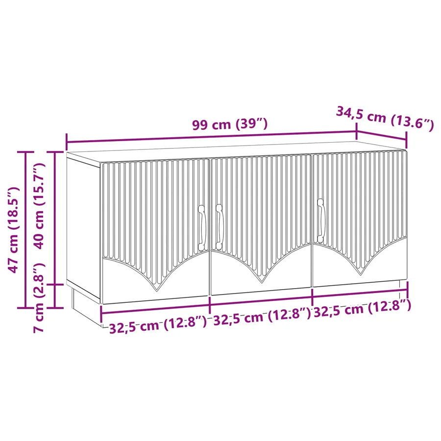 Meuble TV Chêne Sonoma 99 x 34,5 x 47 cm Bois d'ingénierie - 11