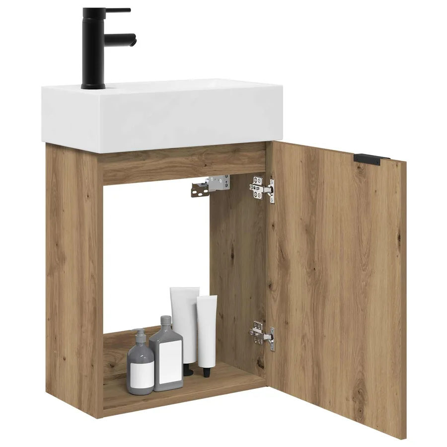 Meuble de salle de bain avec robinet Chêne artisanal - 3