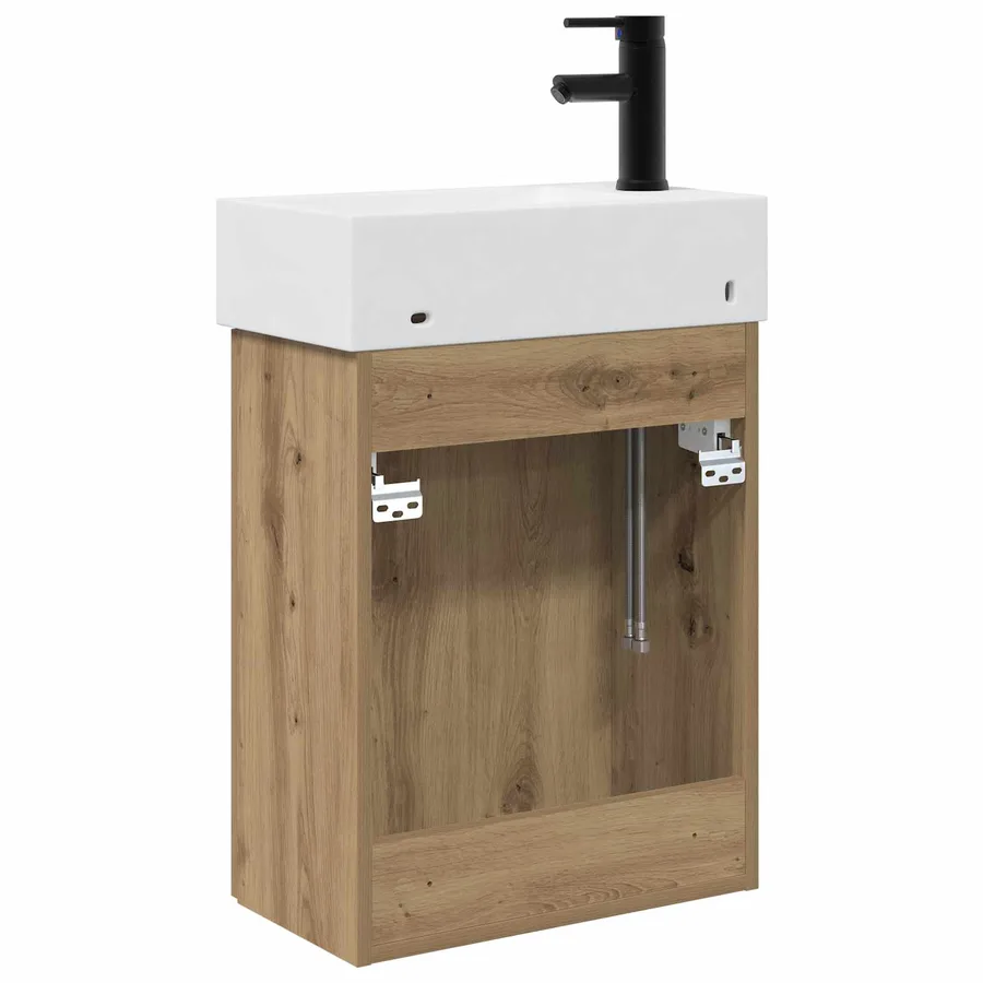 Meuble de salle de bain avec robinet Chêne artisanal - 7