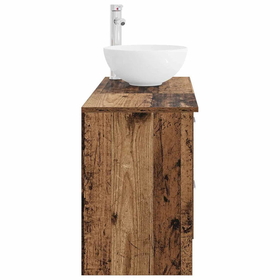 Ensemble de mobilier de salle de bain 2 pcs Bois ancien - 5
