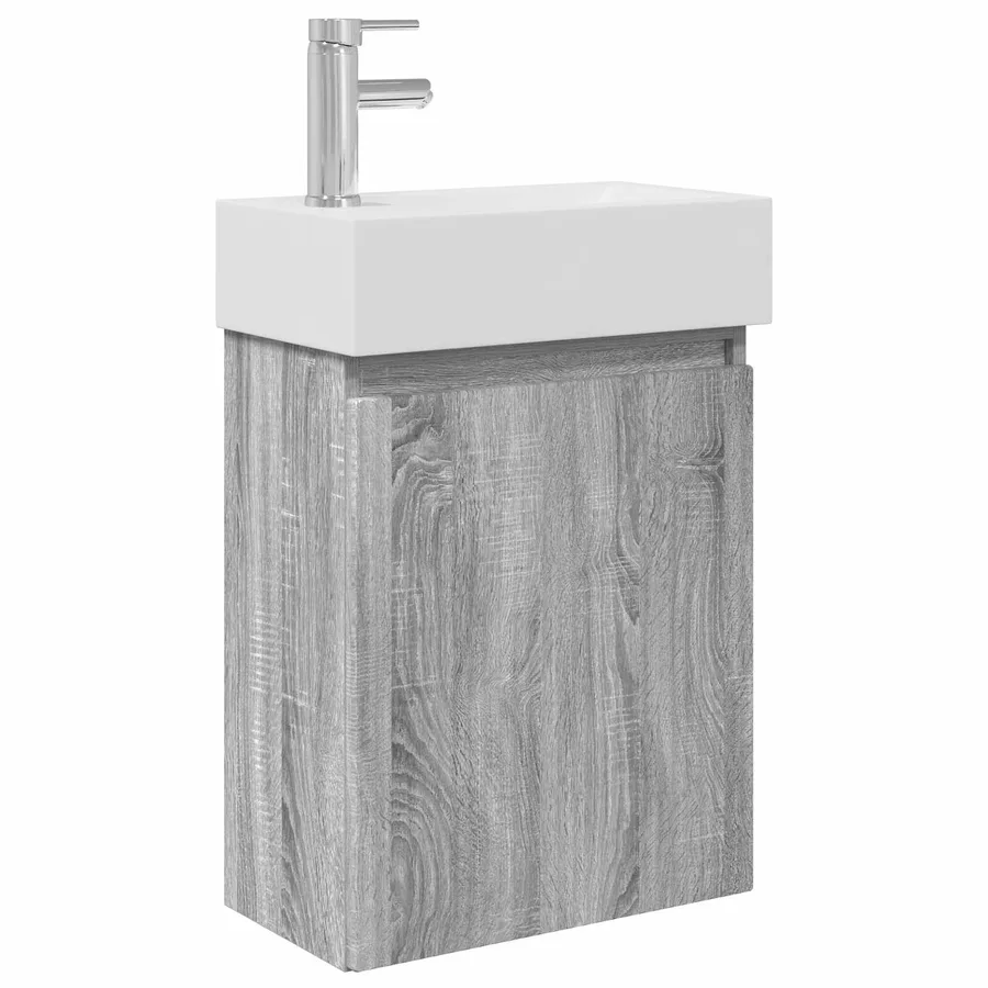 Meuble de salle de bain avec robinet Sonoma gris - 2