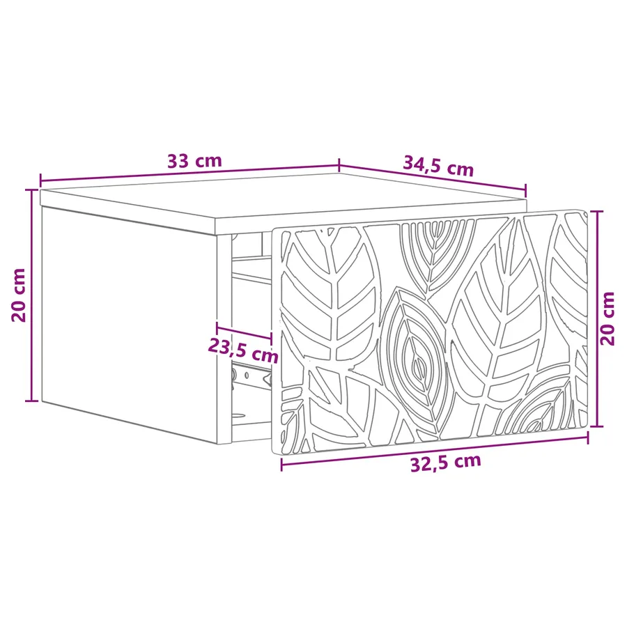 Table d'appoint murale 2 pcs Gris béton 34,5 x 33 x 20 cm - 11