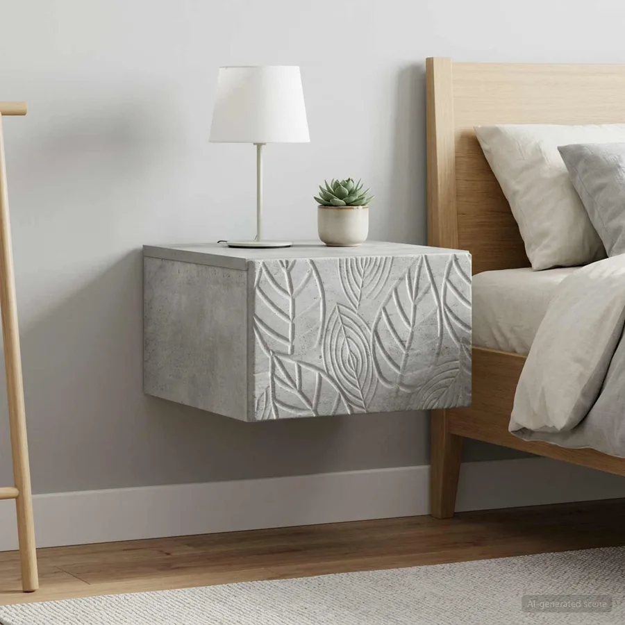 Table d'appoint murale 2 pcs Gris béton 34,5 x 33 x 20 cm - 3