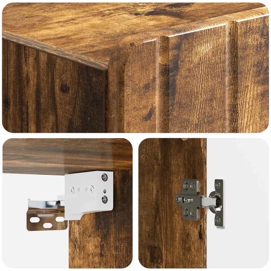 Armoire Murale Chêne fumé 59 x 31 x 64 cm Bois d'ingénierie - 7