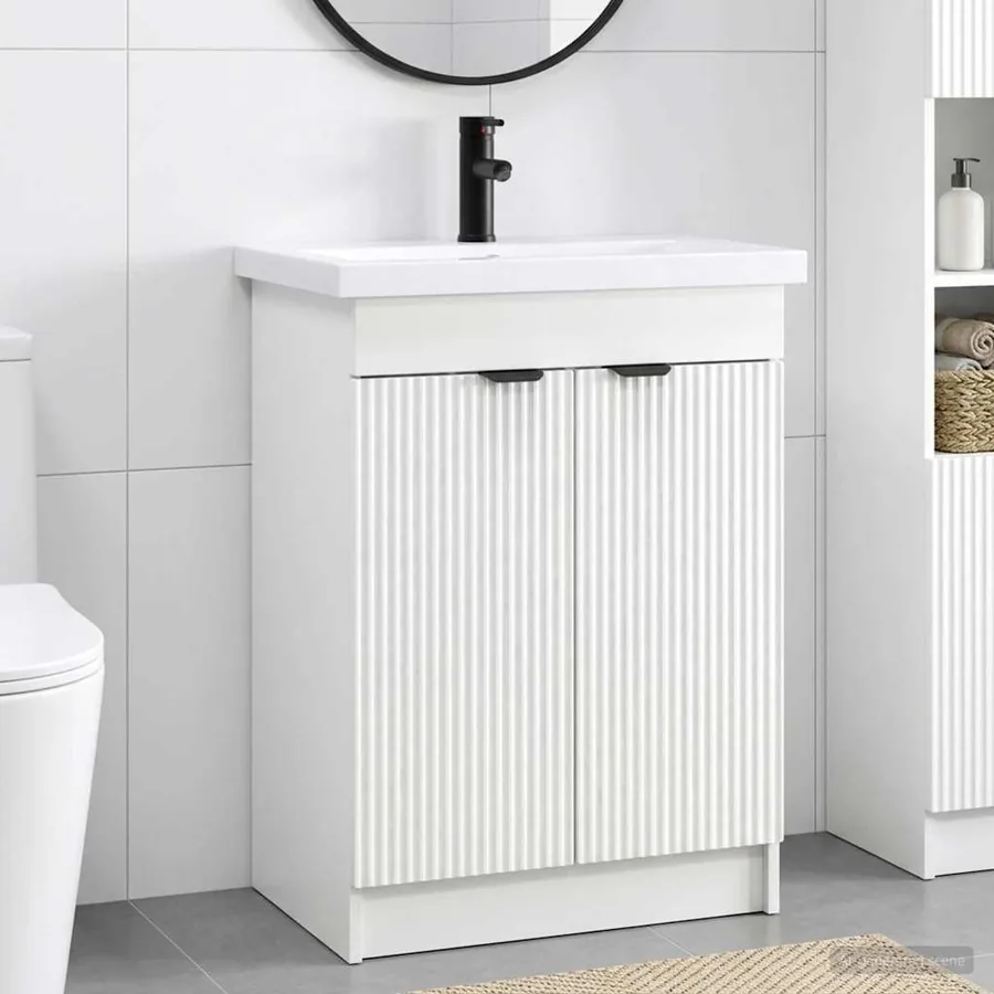 Ensemble de mobilier de salle de bain Blanc 56 x 37,5 x 81 cm
