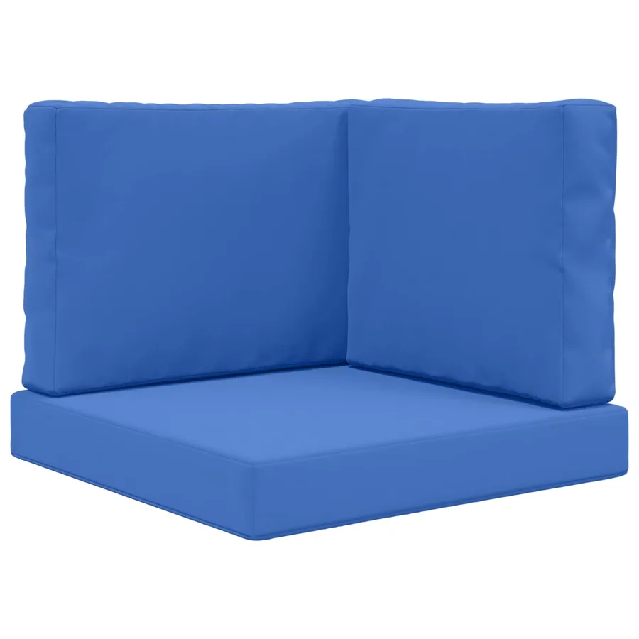 Coussin de canapé d'extérieur 3 pcs Bleu royal Polyester - 2