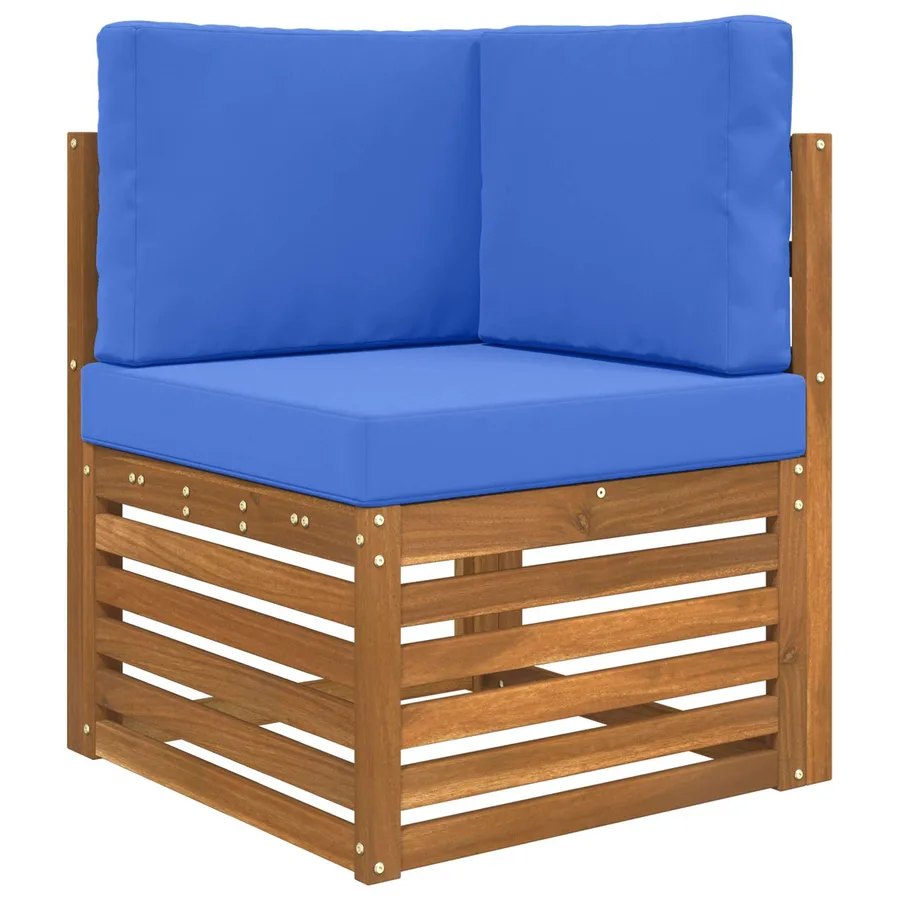 Coussin de canapé d'extérieur 3 pcs Bleu royal Polyester - 3
