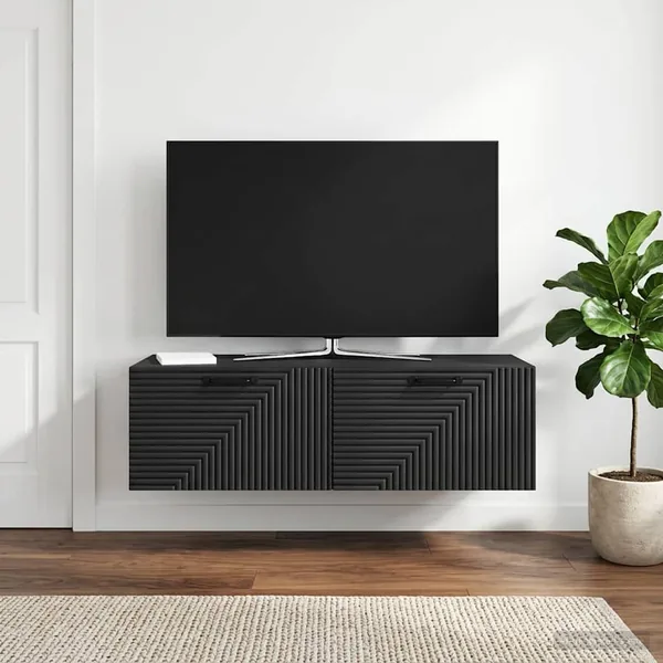 Meuble TV mural Noir 98 x 41 x 30 cm Bois d'ingénierie