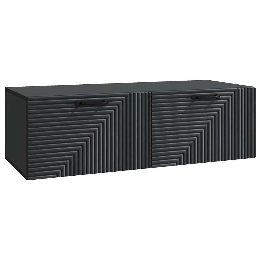 Meuble TV mural Noir 98 x 41 x 30 cm Bois d'ingénierie - 2