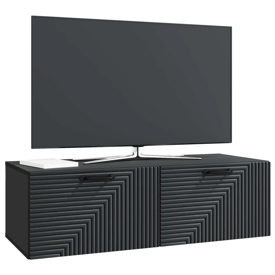 Meuble TV mural Noir 98 x 41 x 30 cm Bois d'ingénierie - 3