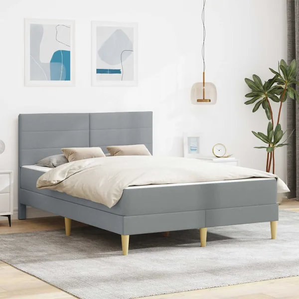 Cadre de lit Gris clair 140 x 200 cm Polyester