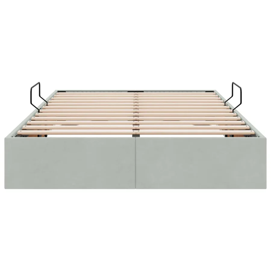 Cadre de lit ottoman Gris clair 120 x 200 cm Velours - 7