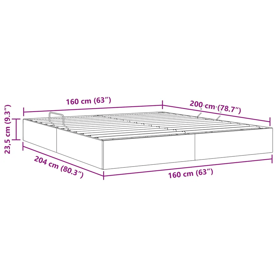 Cadre de lit ottoman Vert foncé 160 x 200 cm Velours - 13