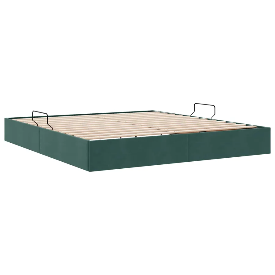 Cadre de lit ottoman Vert foncé 160 x 200 cm Velours - 5