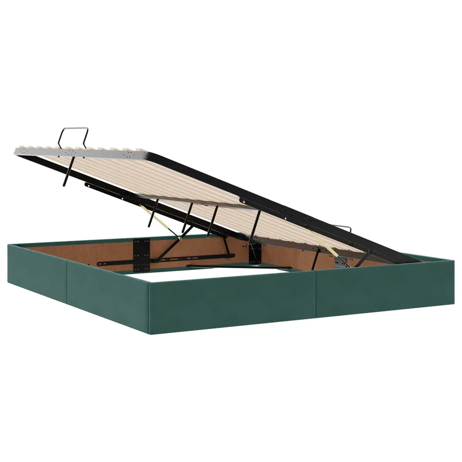 Cadre de lit ottoman Vert foncé 160 x 200 cm Velours - 6