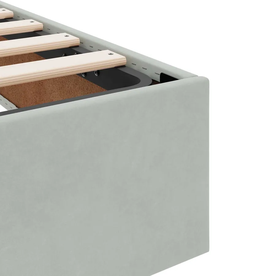 Cadre de lit ottoman Gris clair 200 x 200 cm Velours - 10