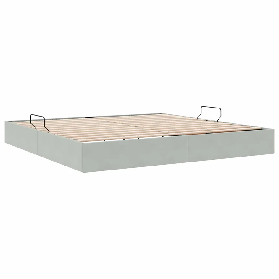 Cadre de lit ottoman Gris clair 200 x 200 cm Velours - 5