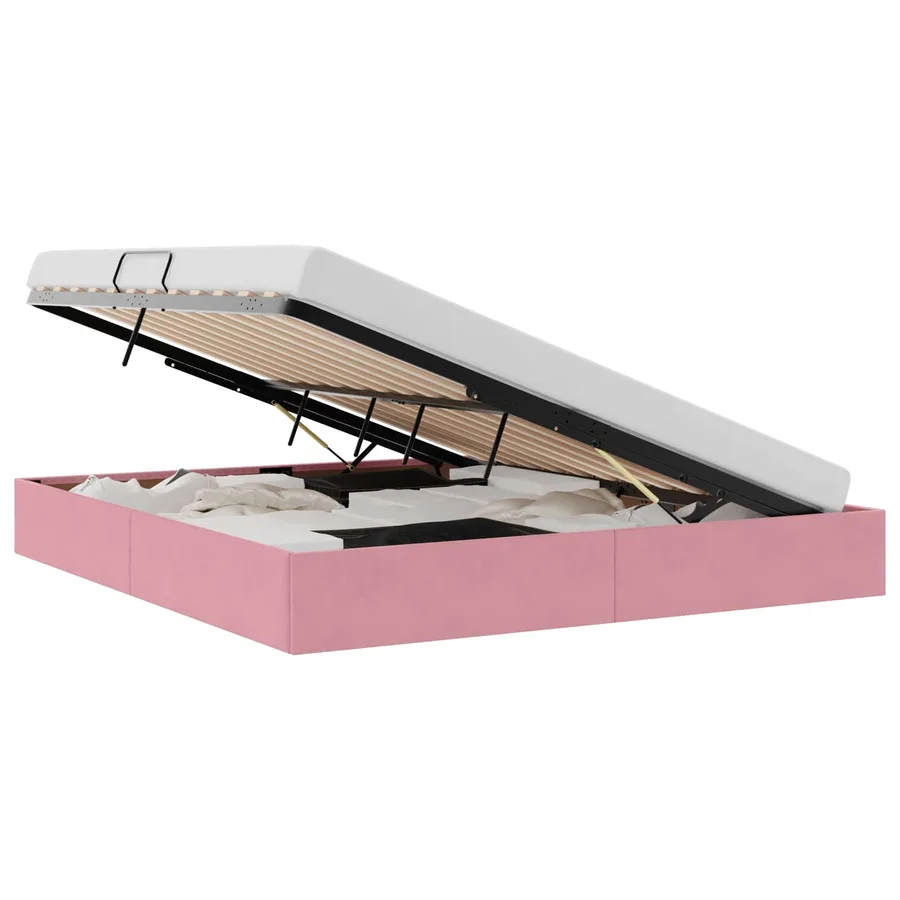 Cadre de lit ottoman avec stockage Rose 160 x 200 cm Velours - 2