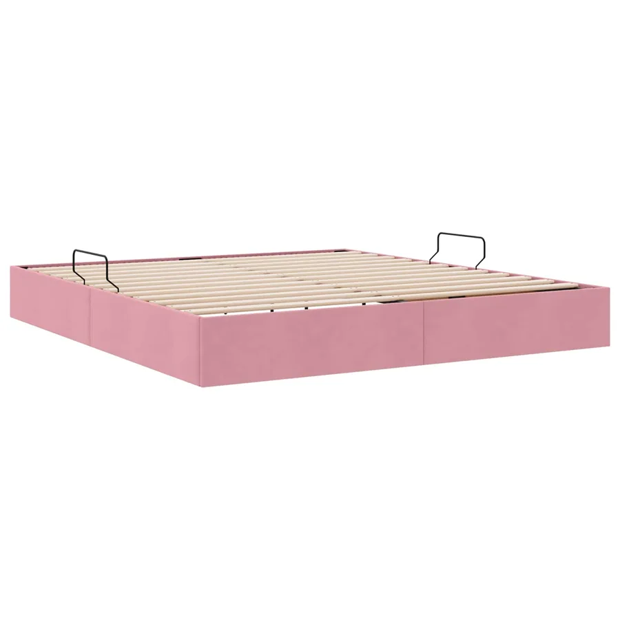 Cadre de lit ottoman avec stockage Rose 160 x 200 cm Velours - 5