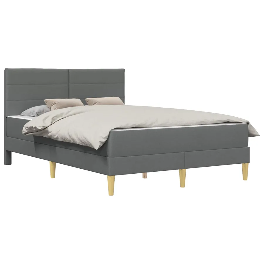 Cadre de lit Gris foncé 160 x 200 cm Polyester - 2