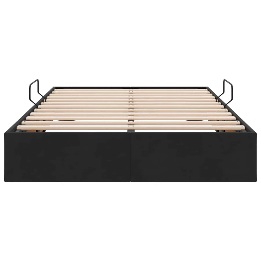 Cadre de lit ottoman avec stockage Noir 120 x 200 cm Velours - 7