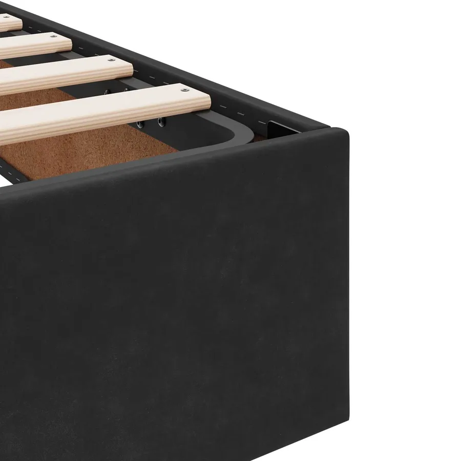 Cadre de lit ottoman avec stockage Noir 120 x 200 cm Velours - 8