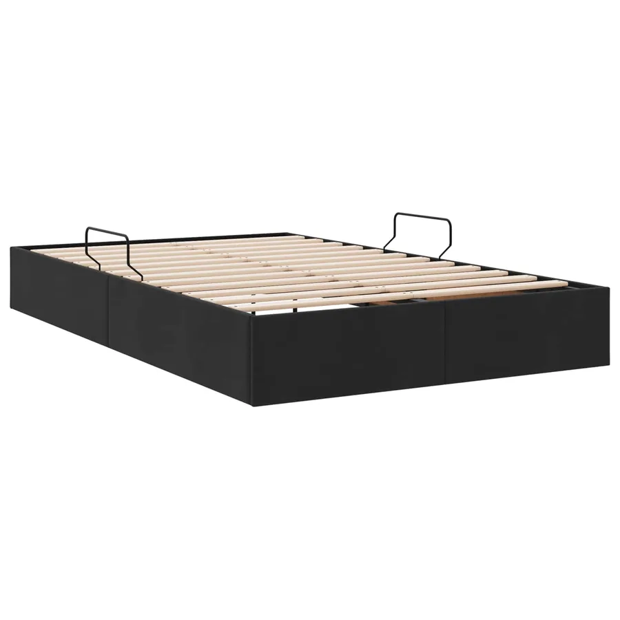 Cadre de lit ottoman avec stockage Noir 120 x 200 cm Velours - 9
