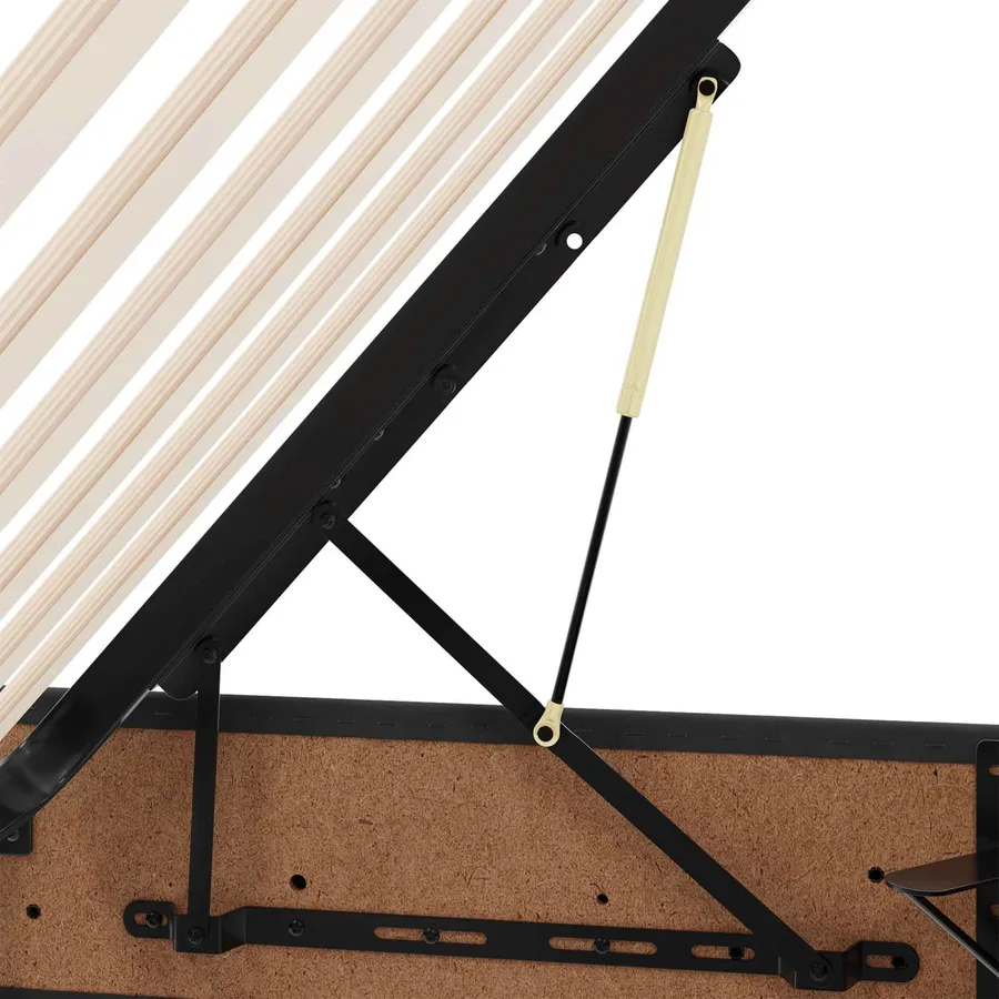 Cadre de lit ottoman avec stockage Noir 200 x 200 cm Velours - 11
