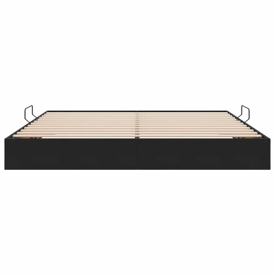 Cadre de lit ottoman avec stockage Noir 200 x 200 cm Velours - 7