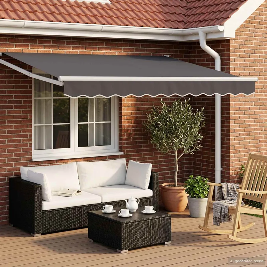 Auvent rétractable Anthracite 2,5 x 2 m