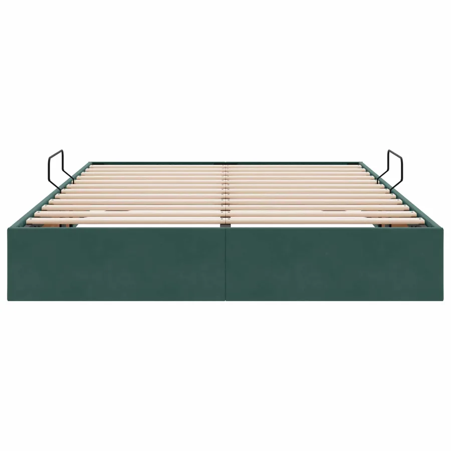 Cadre de lit ottoman Vert foncé 140 x 190 cm Velours - 7