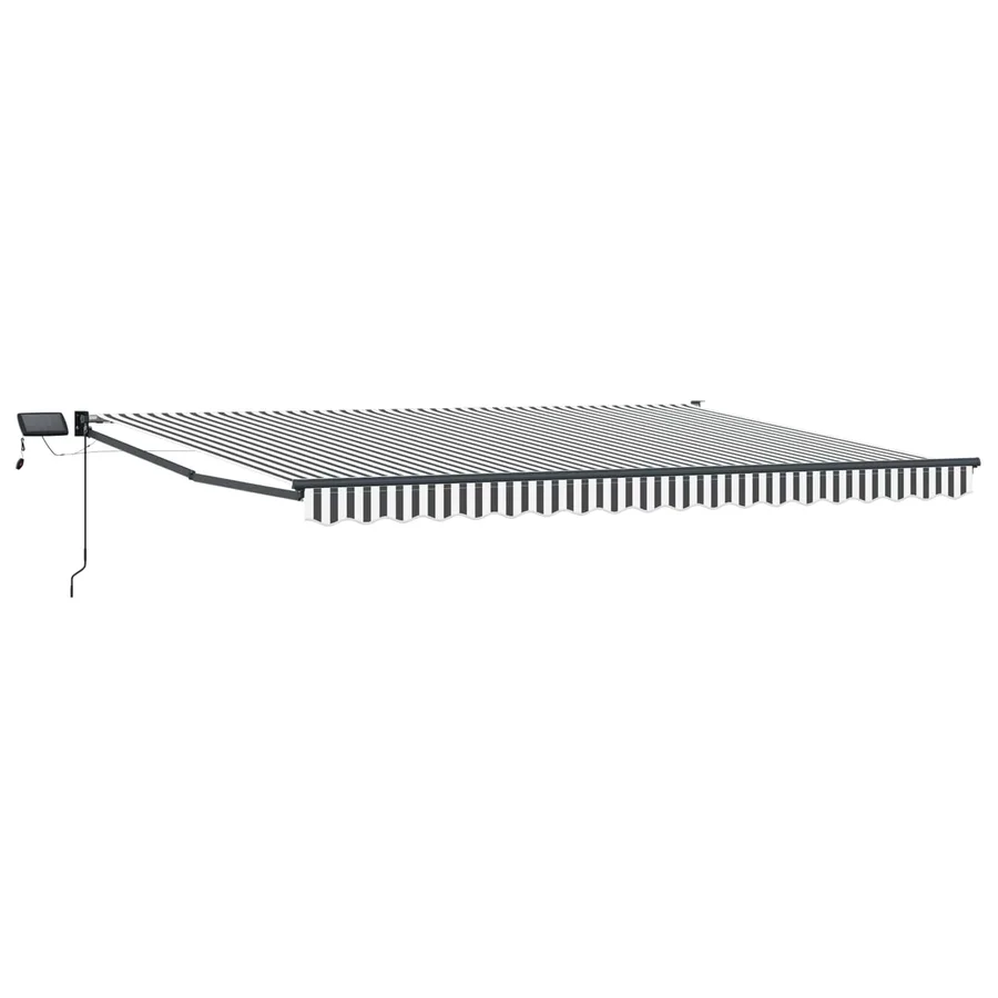 Store rétractable manuel avec LEDs Anthracite et blanc 5 x 3 m - 2