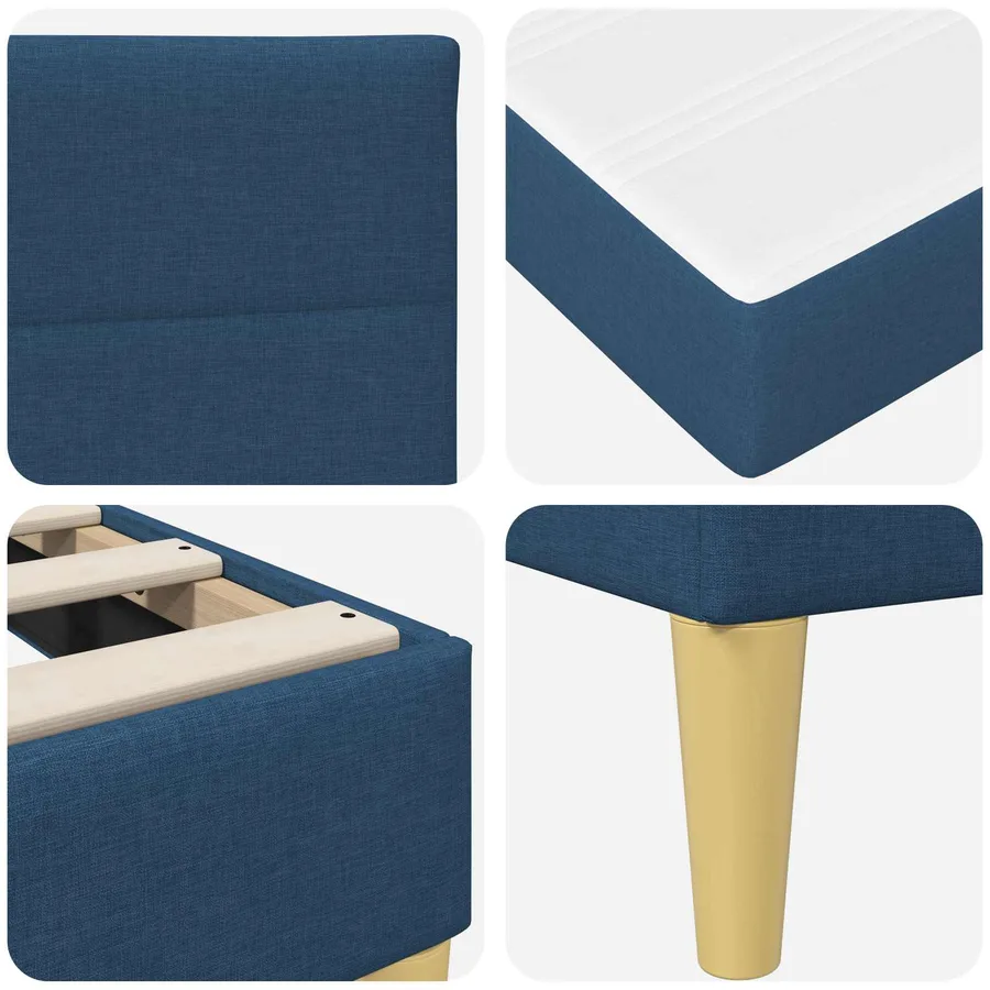 Cadre de lit Bleu 90 x 190 cm Polyester - 9
