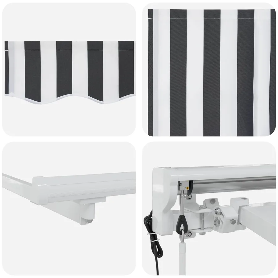 Auvent rétractable électrique Anthracite et blanc 3 x 2 m - 7