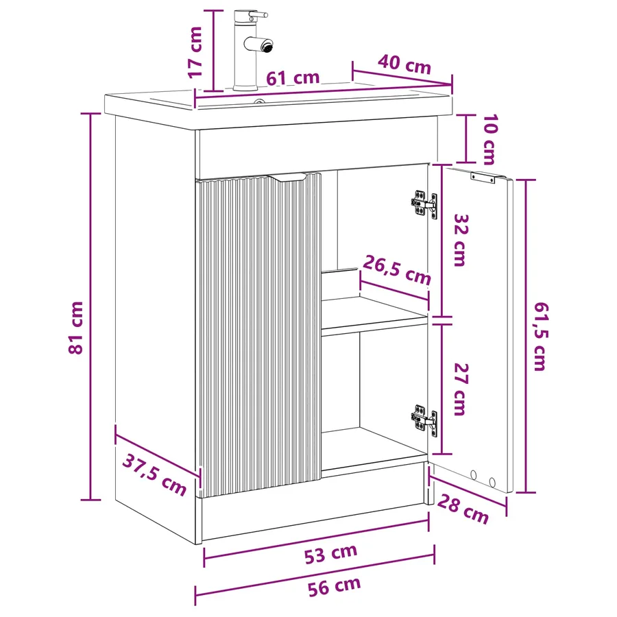 Ensemble de mobilier de salle de bain Sonoma gris - 12