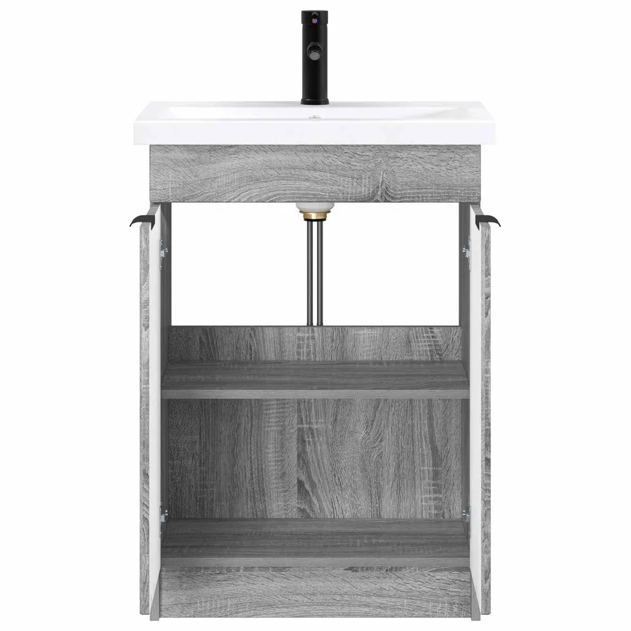 Ensemble de mobilier de salle de bain Sonoma gris - 3