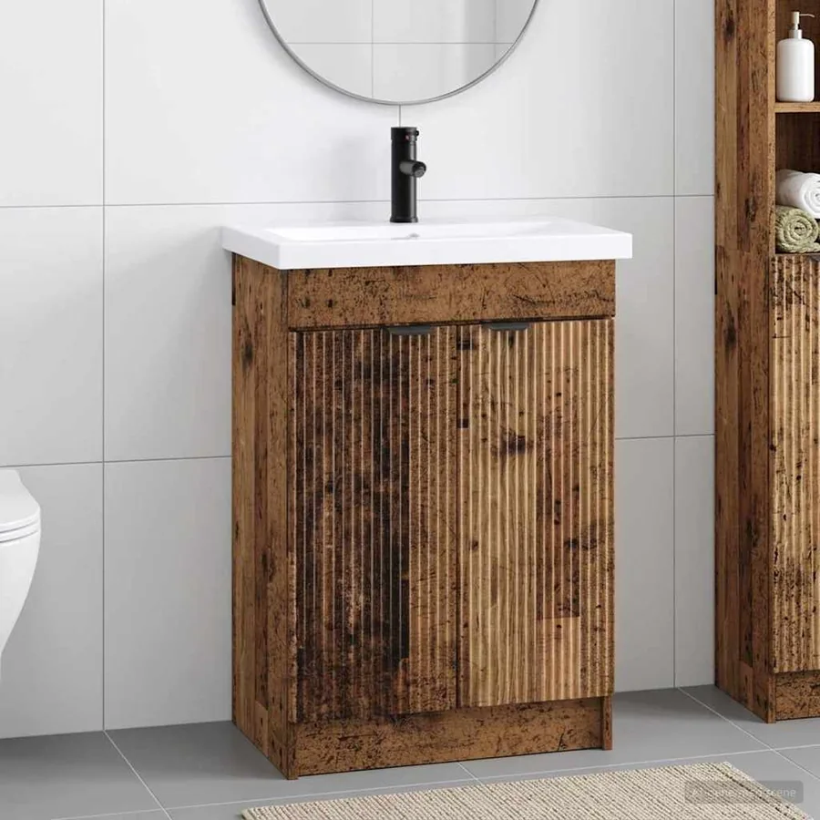 Ensemble de mobilier de salle de bain Bois ancien